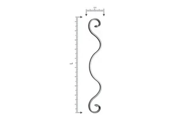 Кований декоративний елемент 7217 А (575 х 70) х (☐12mm х К)      (битий)